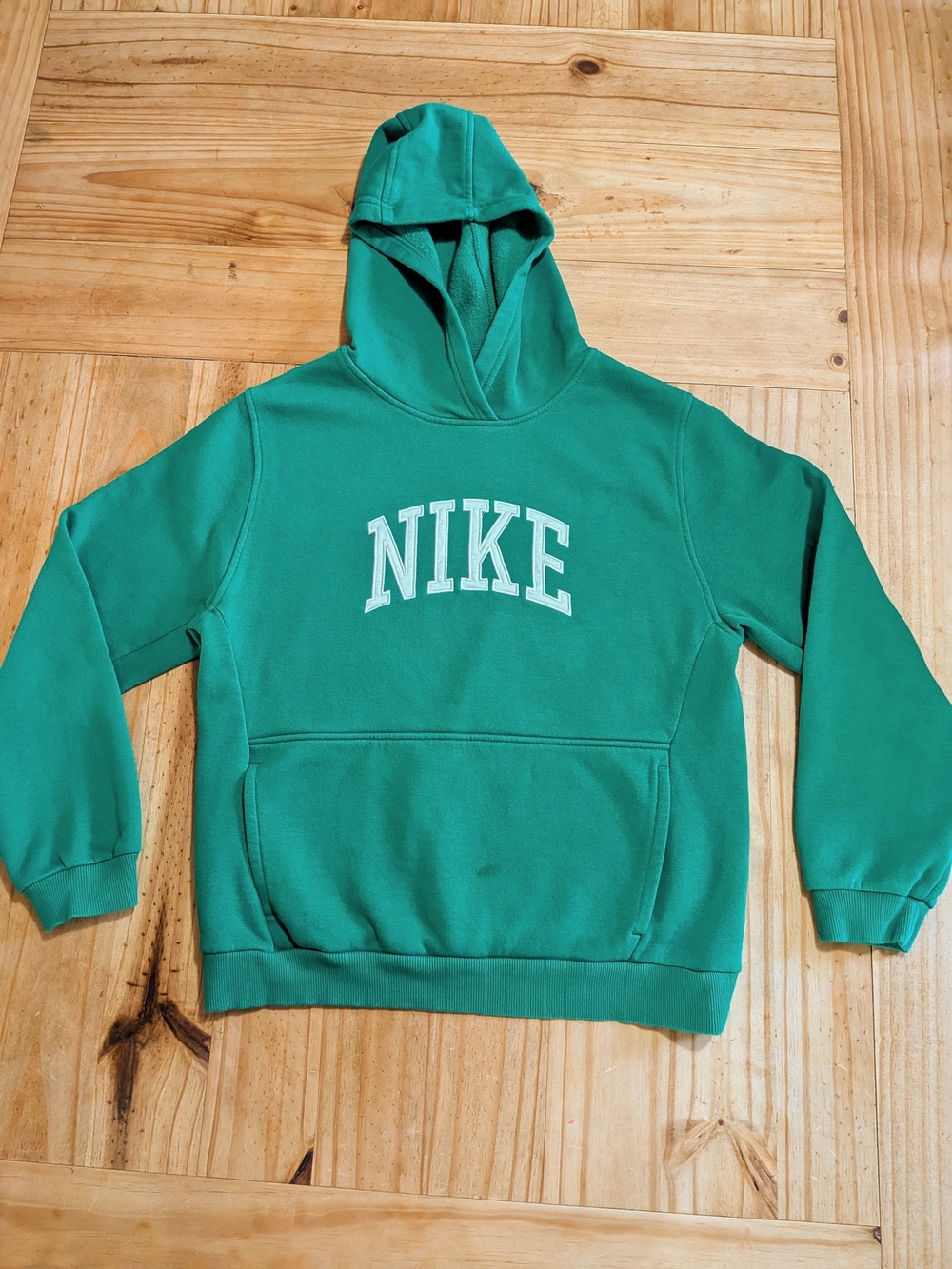 Nike Kids Green Hooded Sweatshirt with White Logo